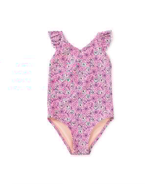 Tea Collection Carnation Toss Ruffle One Pc. Swimsuit