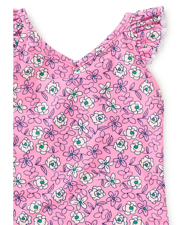 Tea Collection Carnation Toss Ruffle One Pc. Swimsuit