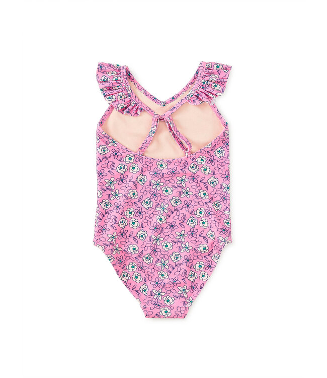 Tea Collection Carnation Toss Ruffle One Pc. Swimsuit