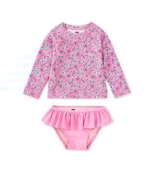 Tea Collection Carnation Toss Rash Guard Swim Set