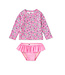 Tea Collection Carnation Toss Rash Guard Swim Set