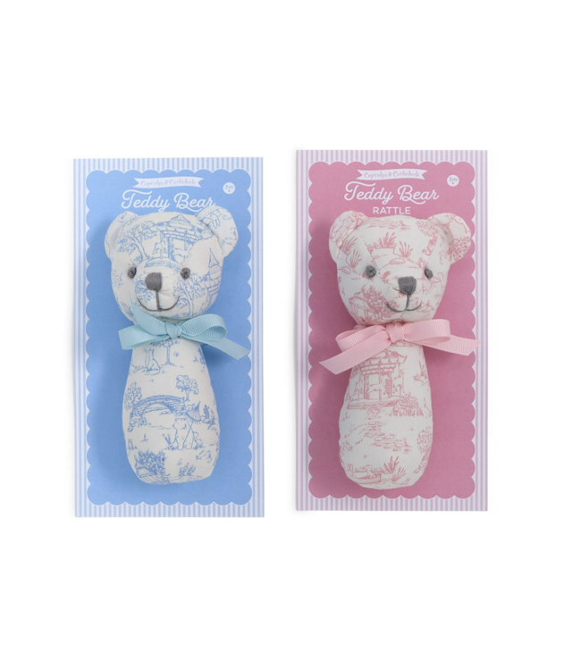 Toile Teddy Bear Rattle