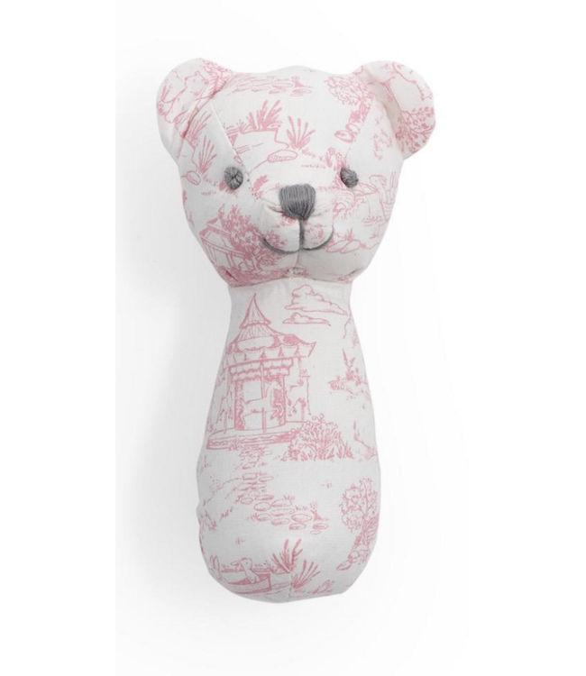 Toile Teddy Bear Rattle