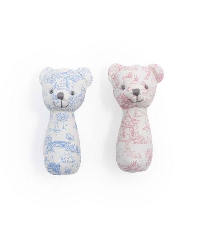 Toile Teddy Bear Rattle