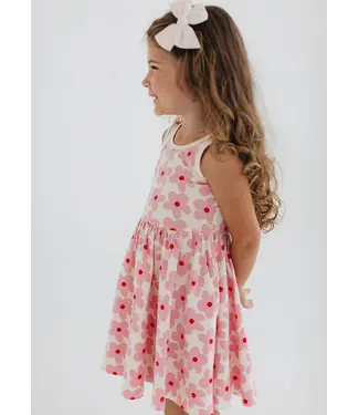 Good Apple Kids Pink Daisies Sleeveless Twirl Dress