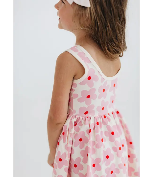 Good Apple Kids Pink Daisies Sleeveless Twirl Dress