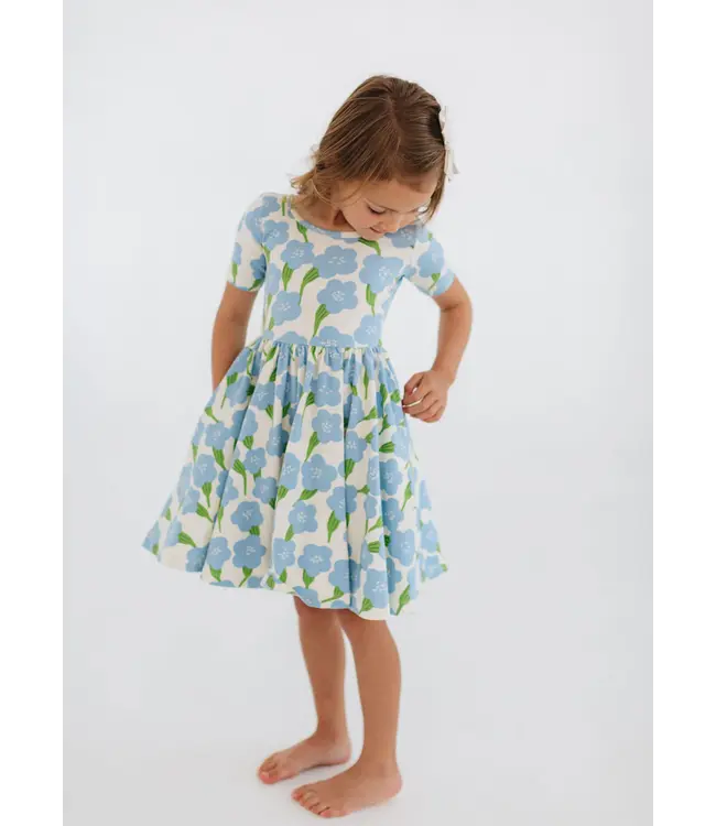 Good Apple Kids Blue Garden S/S Twirl Dress