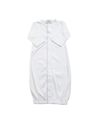 the proper peony White w/Blue Trim Converter Gown