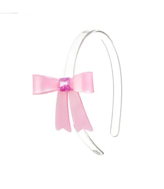 lilies&roses Bow French Satin Pink Headband