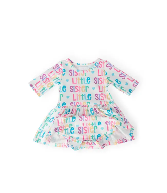 Mila & Rose Little Sister 3/4 Sleeve Twirl Bodysuit