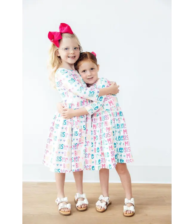 Mila & Rose Big Sister 3/4 Sleeve Twirl Dress