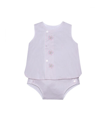 Baby Sen Pink Blanche Girl Diaper Set-Butterflies