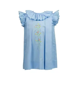 the proper peony Sid Scallop Pleat Dress Blue