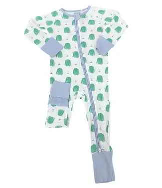 The Uptown Baby Blue Sleep Romper-Golf