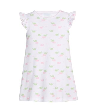 Little English Pink Whales Angel Sleeve Dress