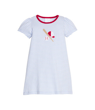 Little English Baseball Applique T-Shirt Dress