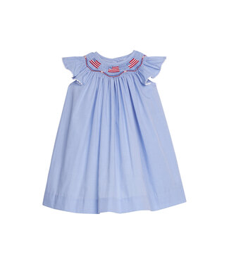 Little English Flags Smocked Bishop Dress