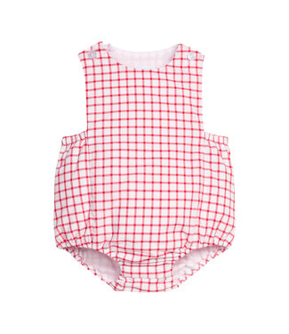 Little English Red Windowpane Louis Sunsuit