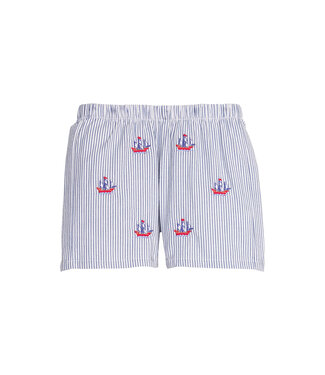 Little English Pirate Ship Embroidered Shorts