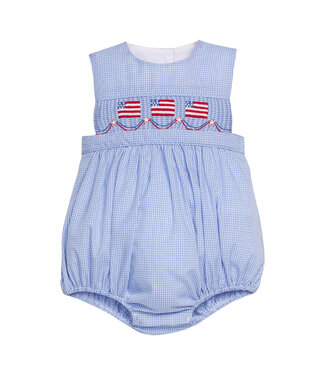 Little English Flags Smocked Apron Bubble