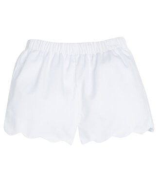 Little English White Twill Scallop Short