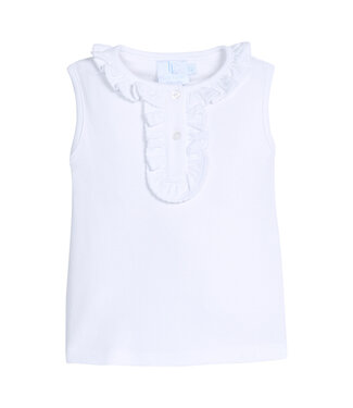 Little English White Ruffled Henley