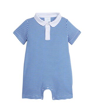 Little English Royal Stripe Peter Pan Polo Romper