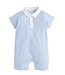Little English Light Blue Stripe Peter Pan Polo Romper
