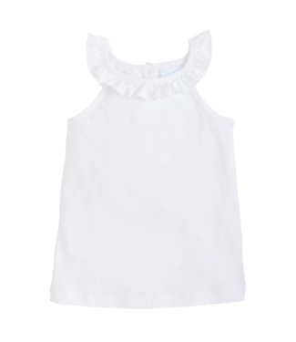 Little English White Ruffle Tank