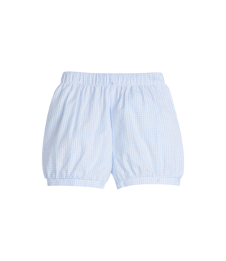 Little English Light Blue Mini Gingham Seersucker Banded Short