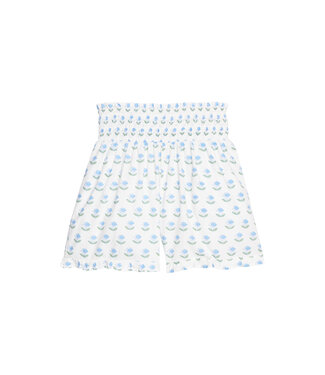 Bisby Blue Tulip Block Shirred Ruffle Shorts