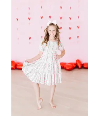 Mila & Rose Rosebud Bows Smocked Ruffle Dress