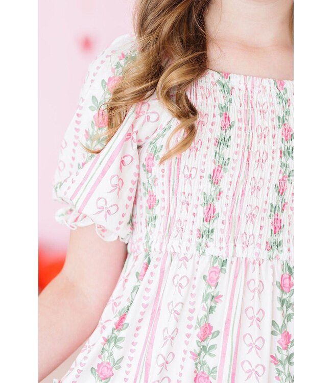 Mila & Rose Rosebud Bows Smocked Ruffle Dress