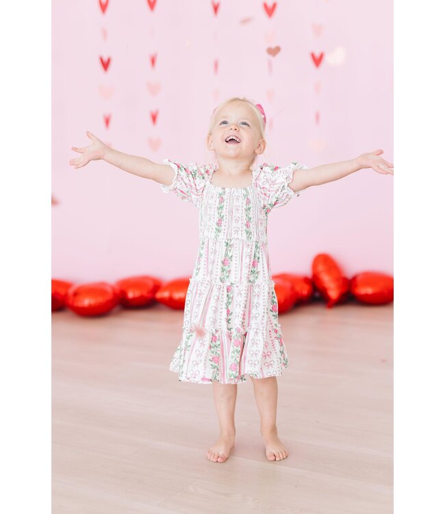 Mila & Rose Rosebud Bows Smocked Ruffle Dress