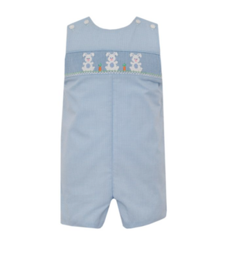 Petit Bebe Blue Microcheck Bunnies Jon Jon