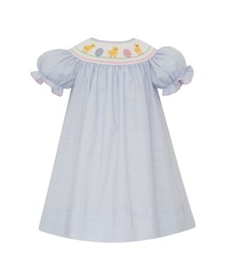 Petit Bebe Blue Tiny Stripe Easter Chicks Bishop w/Insert