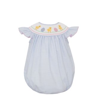 Petit Bebe Blue Tiny Stripe Easter Chicks Angel Wing Bishop Bubble