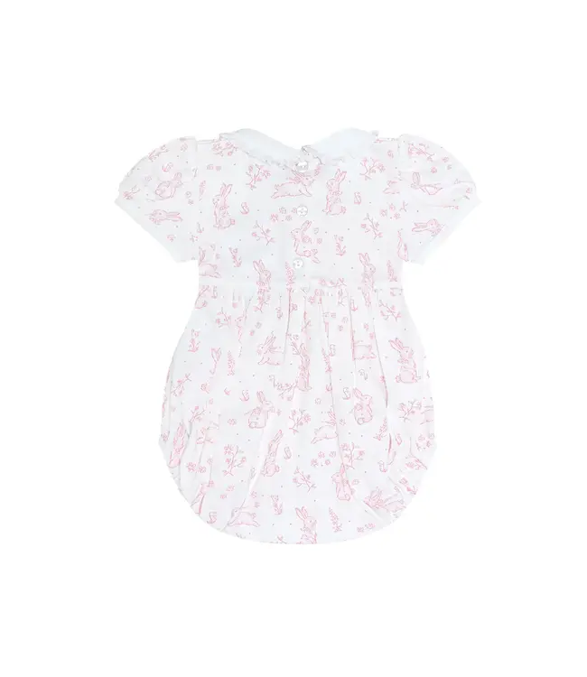 Nellapima Pink Bunny Toile Smocked Bubble