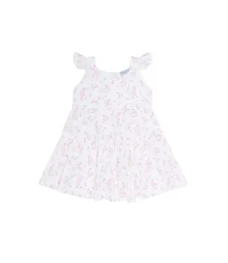 Nellapima Pink Bunny Toile Ruffle Dress
