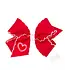 Wee Ones Medium Red Moonstitch Heart Bow