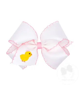 Wee Ones King Embroidered Easter Chick Bow