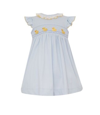 Petit Bebe Lt. Blue Knit Sleeveless Duckies Dress
