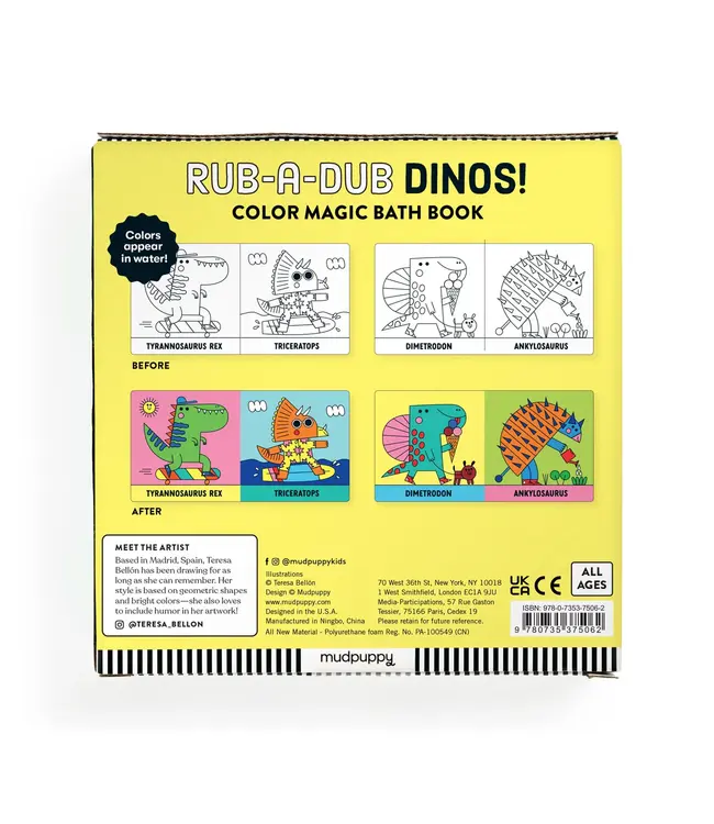 hachette book group Rub-a-Dub Dinos! Color Changing Bath Book