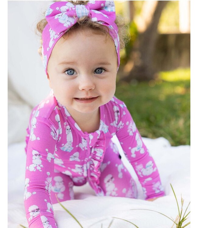 LEV baby Gabi Ruffled Zip Footie