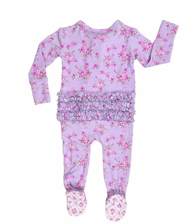 LEV baby Sylvie Ruffled Zip Footie