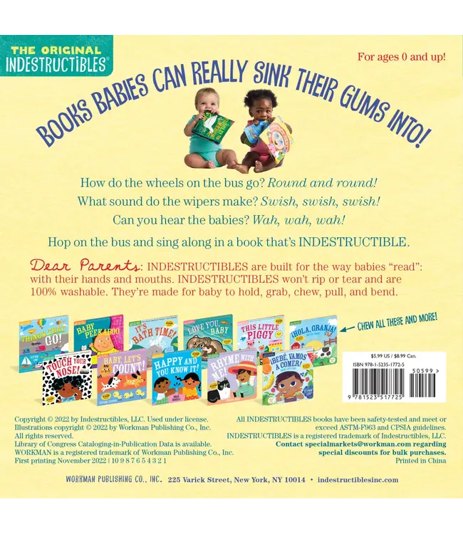 hachette book group Indestructibles: The Wheels on the Bus