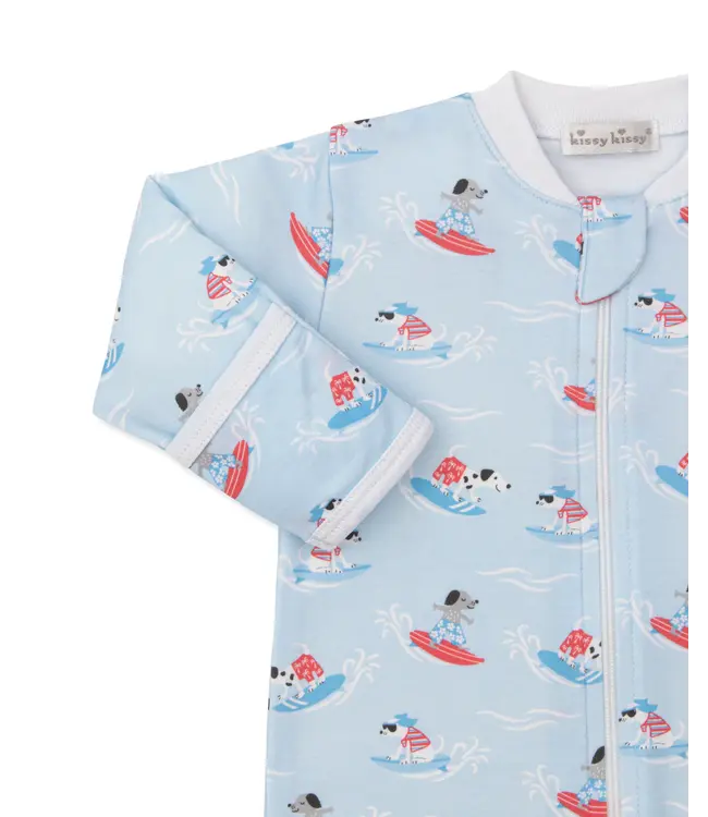 Kissy Kissy Beach Pup Footie w/Zip