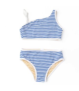 Shade Critters Cobalt Stripe Ribbed One Shoulder 2 Pc. Swimsuit