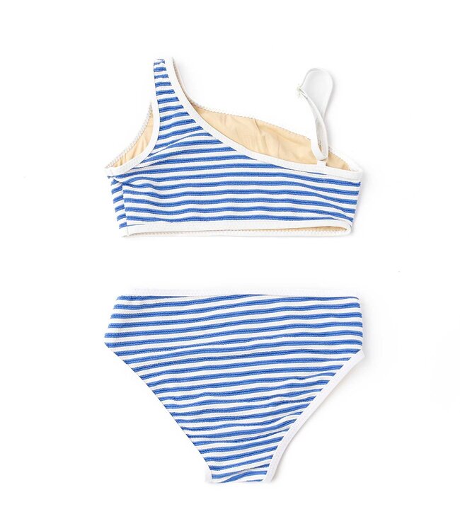 Shade Critters Cobalt Stripe Ribbed One Shoulder 2 Pc. Swimsuit