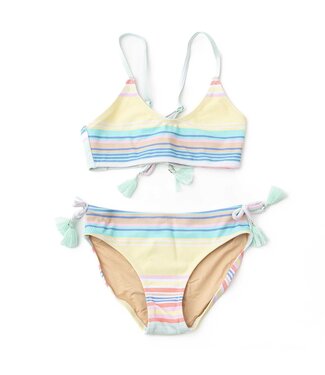 Shade Critters Surfer Stripe Ribbed Tie Back 2 Pc. Swimsuit